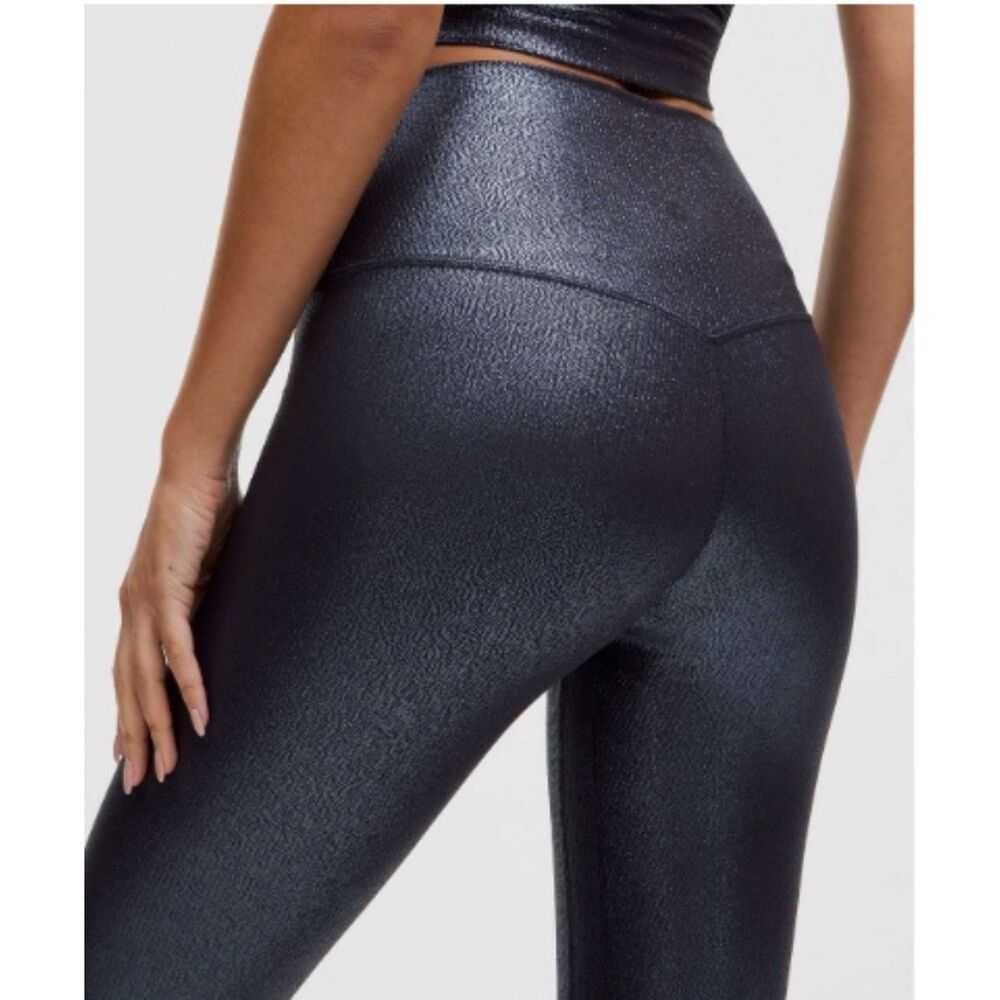 NWT Lululemon Align HR Ribbed Pant 28" *Shine Radiate Foil Print Black Night 10
